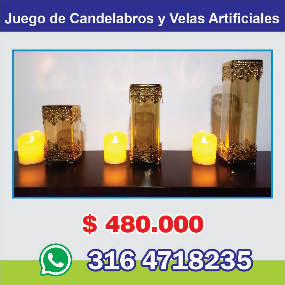 Juego de Candelabros Dorados